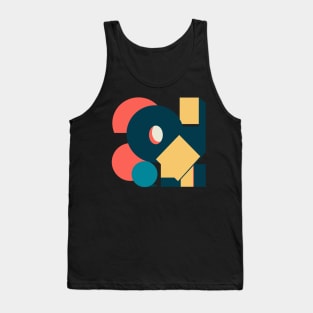 Retro vintage geometric risograph, risoprint or linocut v2 Tank Top